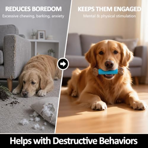 Dog Puzzle Chew Toy Durable Interactive Nylon Toys - color: Blue