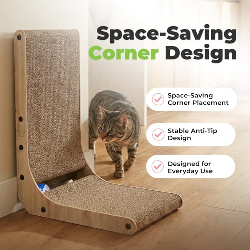Best Pet Supplies Catify L-Shaped Cardboard Cat Scratcher - H: 19" - color: L-Shape - H: 19"