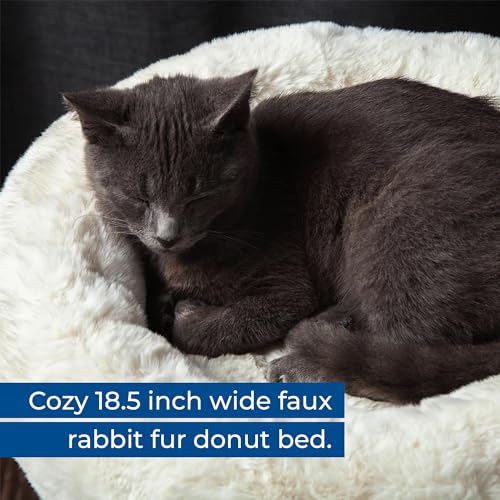 Habitat Haven The Oasis Cat Tree - Luxury Cat Condo, Modern Indoor Tower with Faux Fur Bed, Scratching Posts, and Toy for Cats, 23.5-Inch Width x 18-Inch Depth x 28.5-Inch Height - color: The Oasis