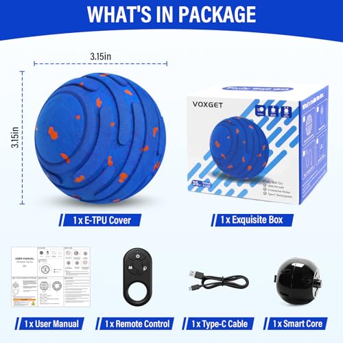Smart Interactive Dog Ball with Remote Control for Medium Large Dogs - color: Bright Blue