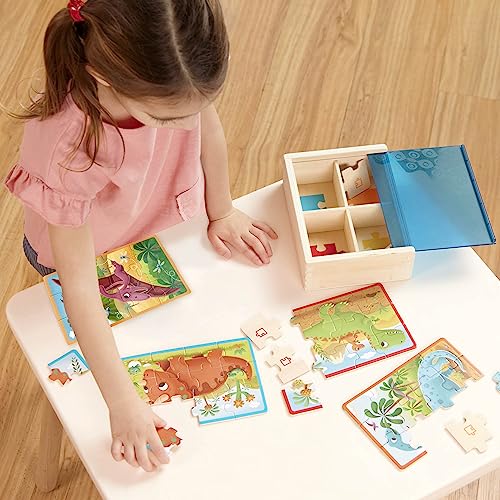 B. toys Wooden Puzzles Pack o' Puzzles Pets & Dinos 2-Pack Set, 2 Pack - style: 2 Pack