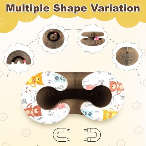 Kitty Curls Cat Toy, Magic Organ Cat Scratching Board with Bell-Ball - color: Magic Organ Design