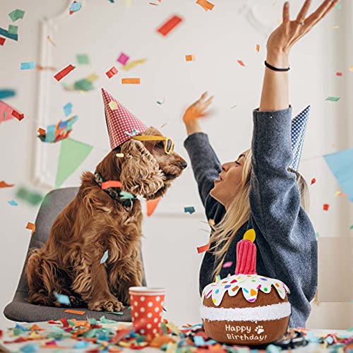 lilfrd Dog Birthday Toy, Squeaky Plush Birthday Cake Puppy Gift - style: Birthday Cake