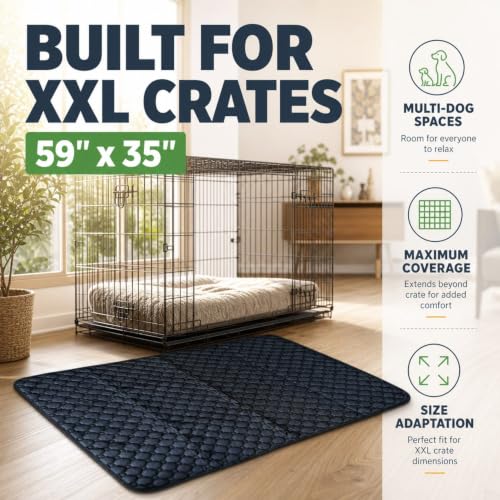 Washable Pee Pads for Dogs, Leak-Proof Reusable, Giant XXL 59x35 - color: Black, size: 59"X35"
