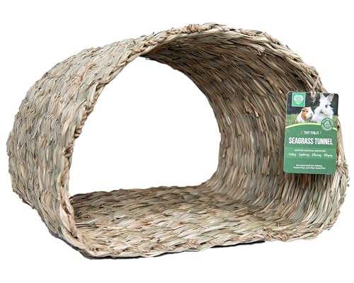 Small Pet Select Tiny Paws Jumbo Seagrass Tunnel, for Guinea Pig, Rabbit, Bunny, Toys, Hideout Tunnel, Cage Accessories, 14x13x10