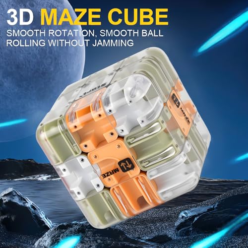 3D Rolling Ball Maze Cube, Brain Teaser Puzzles Toys Educational Focus Toys - color: Green