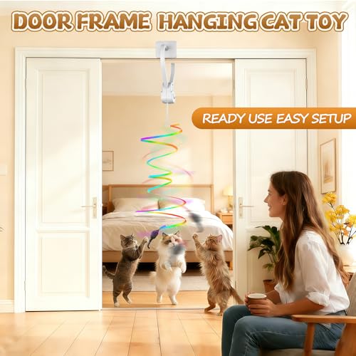 Interactive Cat Toy for Indoor Cats, Door Mounted Automatic Cat Toy