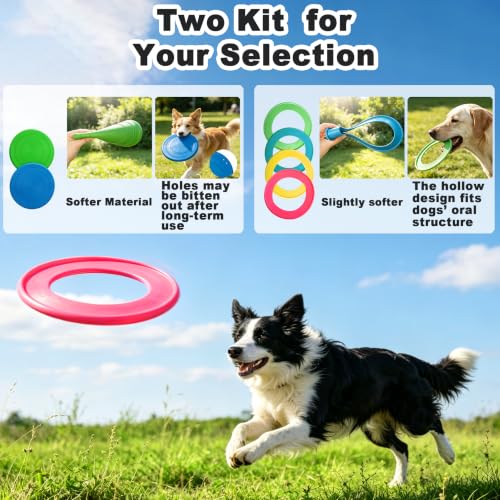 Dog Flying Disc, 3 Pack Dog Frisbee Toy Gift Set for Medium & Large Dogs