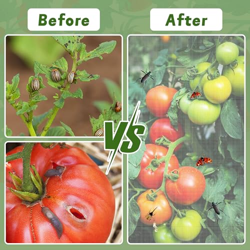 3Pcs Garden Bird Netting Plant Cover for Square Tomato Cage - color: 3 Pcs, size: 59 x 17.7 inch