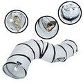 PetLike S Way Cat Tunnel Collapsible Pop-up Pet Tube Hideaway Play Toy with Ball (S-Way, Grey) - color: Grey, size: S-Way