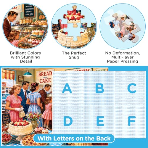 500 Piece Puzzle for Adults, Vintage Bakery Shop Jigsaw Puzzle 500 Pieces - color: Cake Shop Shopping