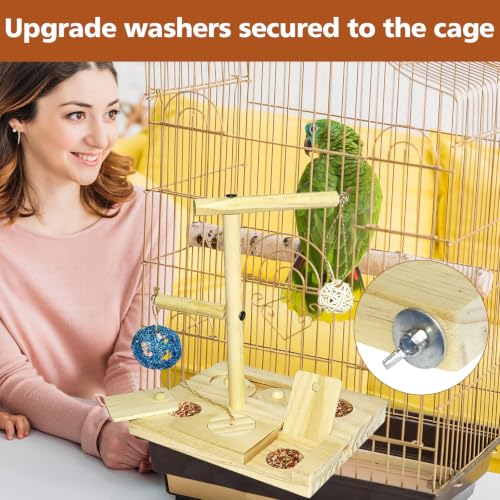 Wooden Bird Foraging Puzzle Toys, Bird Foraging Toys Hanging Enrichment Toys for Cage and Small Parrots