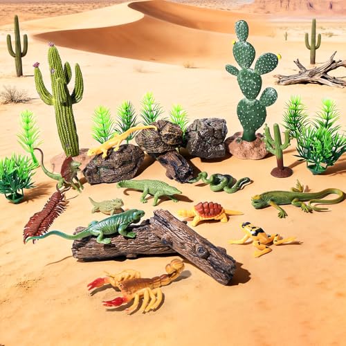 32PCS Desert Animals Figures, Realistic Lizard Reptile Toys for Kid - style: Reptiles