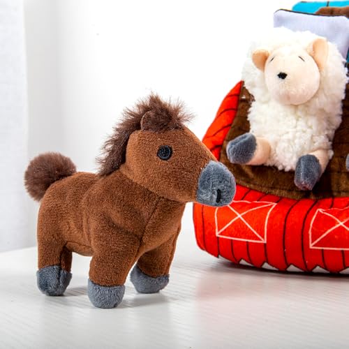 Hollypet Squeaky Hide and Seek Dog Toys for Small and Medium Dogs, Farm - style: Farm