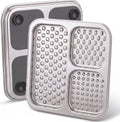 Stainless Steel Lick Mat for Dogs & Cats, Large Non-Slip Slow Feeder Pad with Suction Cups, Chew-Proof Dog Licking Mat for Anxiety Relief, Bathing & Grooming Time - size: 1 Pack