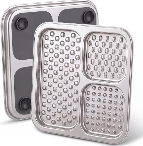 Stainless Steel Lick Mat for Dogs & Cats, Large Non-Slip Slow Feeder Pad with Suction Cups, Chew-Proof Dog Licking Mat for Anxiety Relief, Bathing & Grooming Time - size: 1 Pack