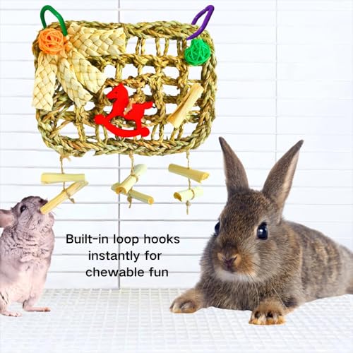 Rabbits Chew Toy, Bunny Cage Hanging Chew Toys and Treats - size: Standard
