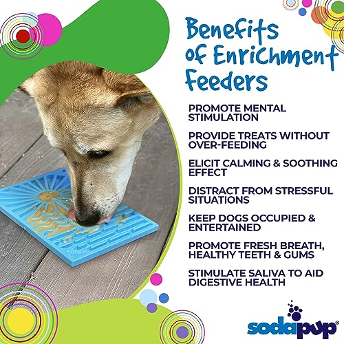 SodaPup Surf eMat – Durable Enrichment Feeder Made in USA from Non-Toxic, Pet-Safe, Food Safe Rubber for Mental Stimulation, Avoiding Overfeeding, Fresh Breath, Digestive Health, & More - color: Surf eMat Blue