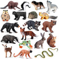 SCAHOW 18Pcs Forest Animals Figures - Plastic Woodland Creature Toy Figurines for Kids Boys Girls 3-5 6-12, Small Jungle Animal Baby Figurines for Cake/Cupcake Topper Birthday Gift - style: Set A