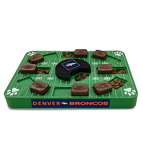 Pets First NFL Denver Broncos Puzzle Toy for Dogs, Slow Feeder Board for Pets, Interactive Doggie Treat Toy - color: DENVER BRONCOS
