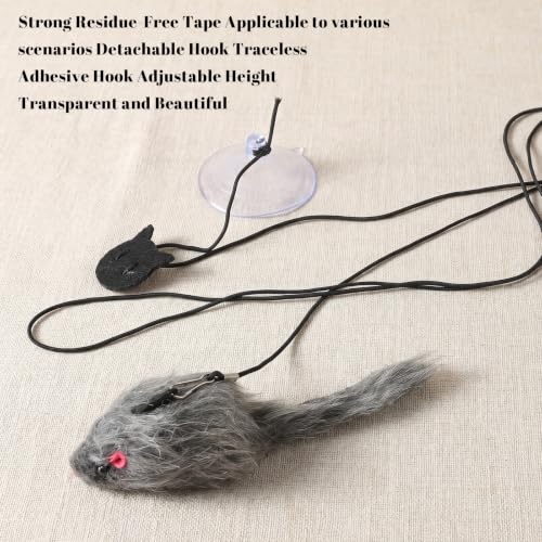 3PCS Cat Toys Door Adjustable Hanging Mouse for Indoor Cats