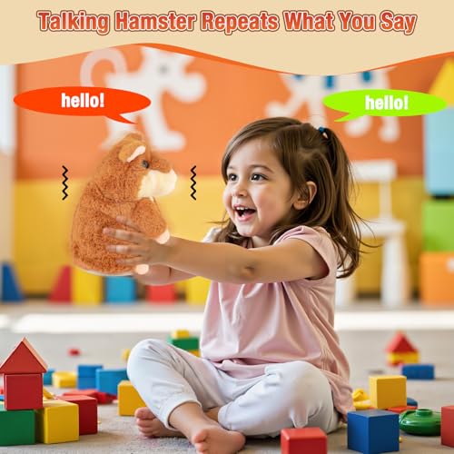 Talking Hamster, Interactive Plush Toys for Boys Girls 3-5 Year Old Gifts - color: Brown