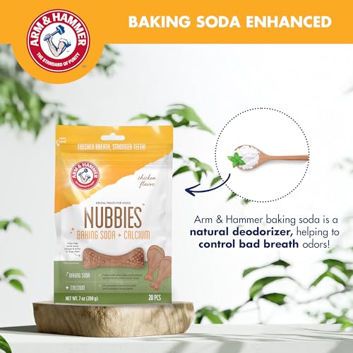 Arm & Hammer Nubbies Dental Treats, Chicken Flavor, 20 Count Bag, 4-Pack - size: 7 Ounce (Pack of 4)