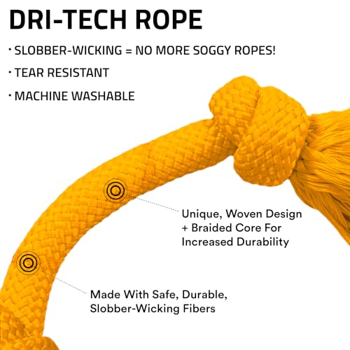 Playology Tug Rope Dog Toys for Medium Dogs - Medium, Cheddar Cheese Scent - size: Medium, style: Cheddar Cheese