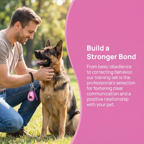 Dog Training Clicker, dog training & behavior aids, dog training kit (Pink) - color: Pink