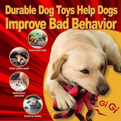 LEGEND SANDY Squeaky Dog Toys- Plush Dog Toys with Soft Fabric for Small, Medium, and Large Dogs Daily Companionship, Training Reward Gift - color: 1 Pack Red Spider
