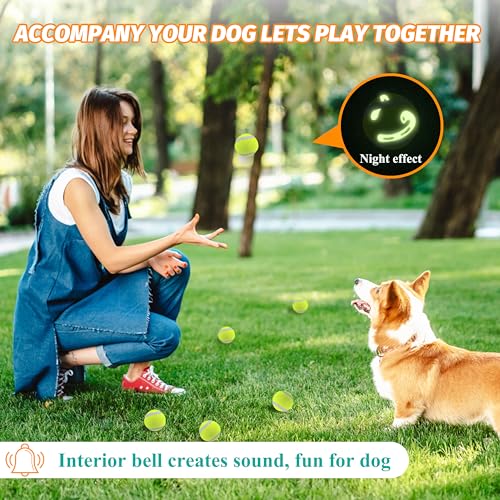 X-Small Dog Tennis Balls Dog Toys Ball 1.72" Pack of 12, Fit Ball Launchers - color: Glow-in-the-dark colored tennis balls-12pcs