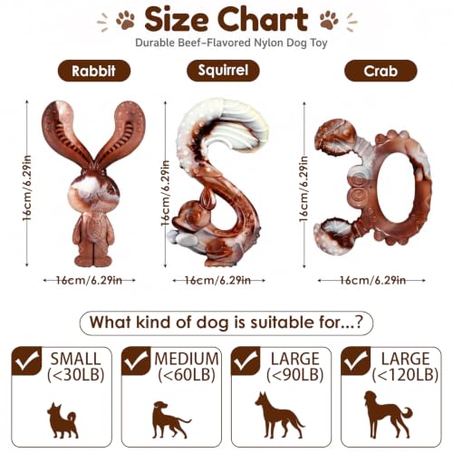 Indestructible Dog Toys for Aggressive Chewers, Tough and Durable Chew Toys for Large Medium Dogs, Interactive Dog Chew Toys to Keep Them Busy (D Crab) - color: D Crab