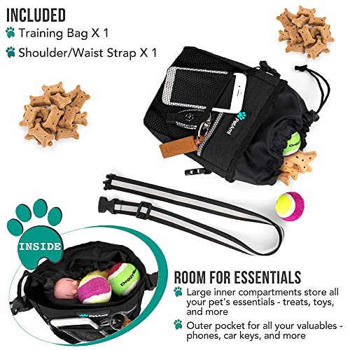 PetAmi Hands Free Dog Treat Pouch for Training and Walking, Charcoal - color: Heather Charcoal