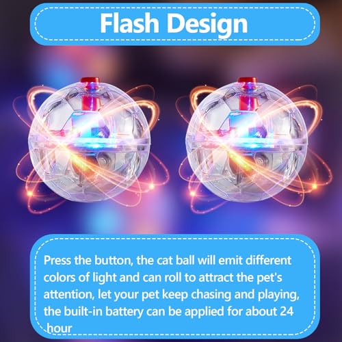 Frienda 4 Pcs Light up Cat Ball LED Motion Ghost Hunting Cat Ball(Clear) - color: Clear
