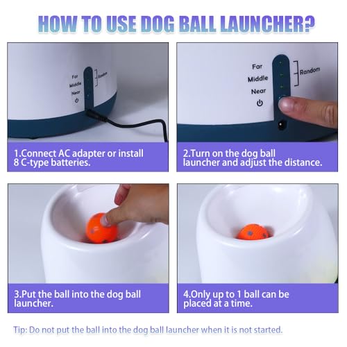 Automatic Dog Ball Launche with 9 Balls (2 inches) - color: WHITE