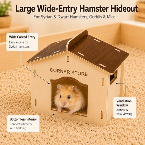 4-Piece 6.3-Inch High Hamster Platform Set, Large House Hideout