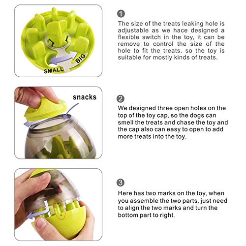 Dog & Cat Interactive Mental Stimulation Toy, Puzzle Treat Ball for Frenchie, Slow Feeding Ball (Green) - color: Green
