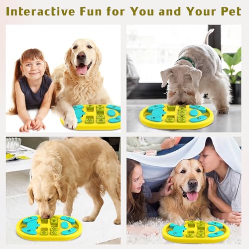 Dog Puzzle Toy, Interactive Treat Dispensing Toys, Yellow