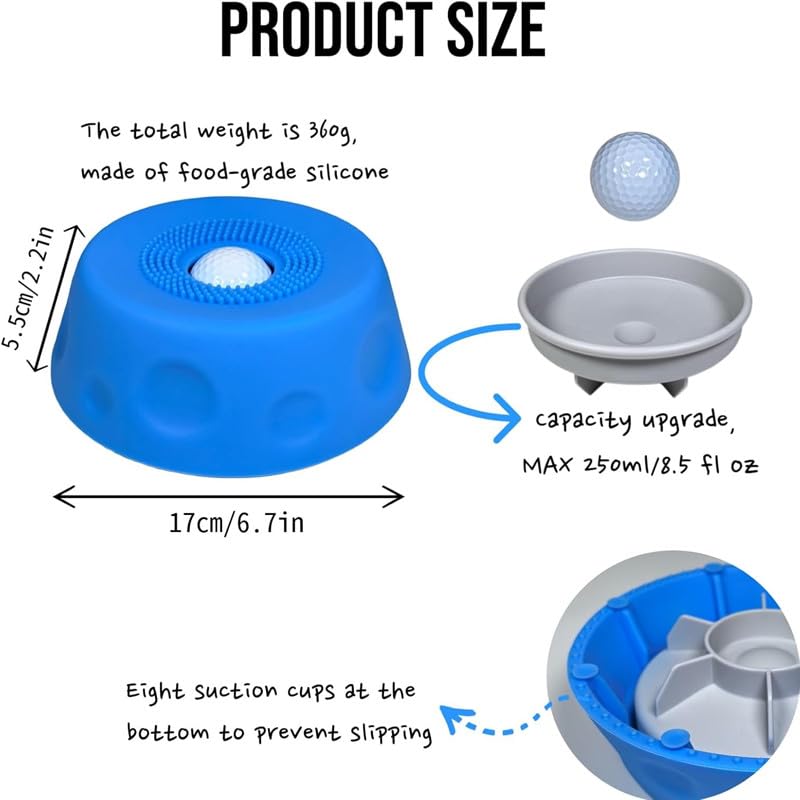 H&H Pets Dog Lick Bowl with Built-in Ball for Liquid Treats – Interactive Dog Feeding Bowl with Rolling Ball, Anti-Spill, Enrichment Lick Toy for All Breeds & Puppy