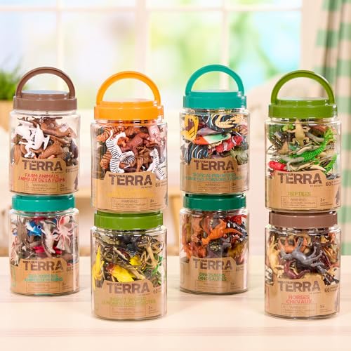 Terra by Battat Insect World Bug Toys, 60 Mini Figures in Tube, Insects - style: 60pcs Insects & Bugs