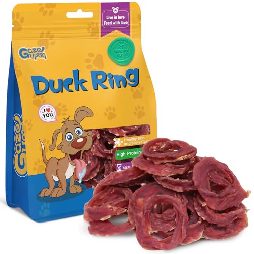 gazeupon Dog Treats Duck Jerky Rings, Rawhide Free Dog Chews