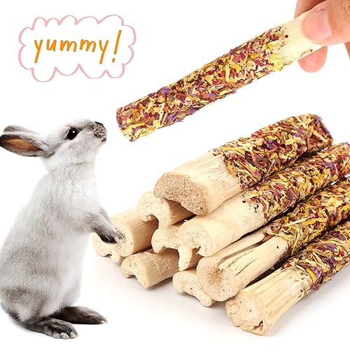 Abizoo Natural Rabbit Chew Toys, Sweet Bamboo, 10 Sticks
