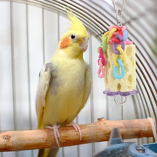 Wontee Bird Calcium Chew Grinding Treats Toy for Parrots (Small-5.5") - size: Small-5.5"