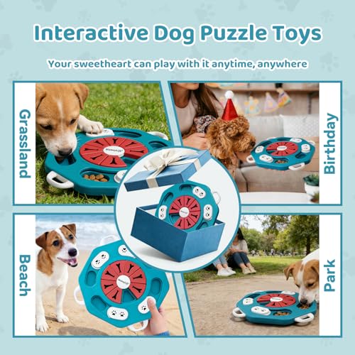 MateeyLife Dog Puzzle Toy for Smart Dogs, Puppy Enrichment Toys (L2, Blue) - color: L2, Blue