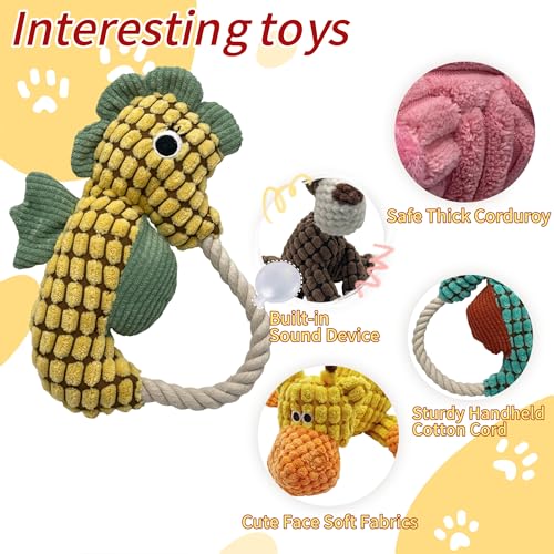 Plush Wrinkled Squeaky Dog Toy,2-Pack The Best Durable Teething Puppy Rope Chew Toy Keeps Them Busy Playing Hide-and-Seek Suitable for Puppy, Medium Dogs and Large Dogs (Green) - color: Green