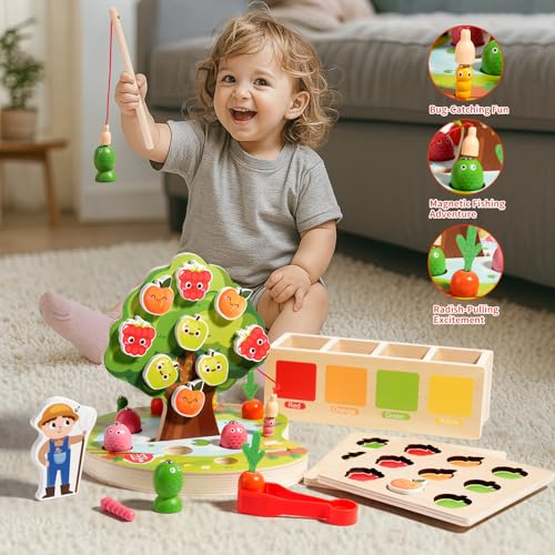 INIFEIDALA Montessori Toys for 3 4 5 Year Olds | Birthday Gifts for Kids - size: Carrot Harvest