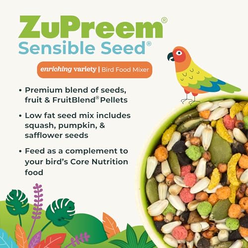 ZuPreem Sensible Seed Parakeet & Budgie Food, Variety Mixer, Small, 2 lb - size: 2 Pound (Pack of 1)