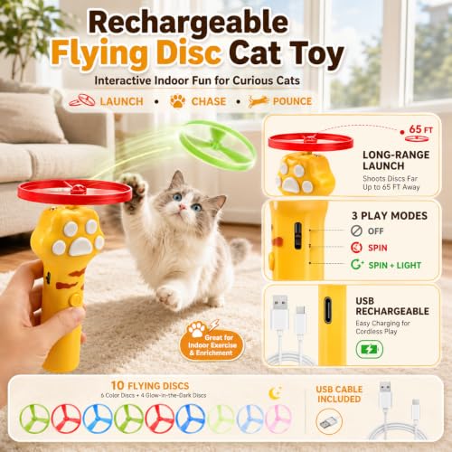 Cat Toy Launcher for Kitten Toys, Cat Toys Interactive, Automatic Cat Toy - color: brown