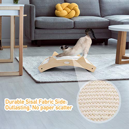 Pecute Double-Sided Sisal Cat Scratcher for Indoor Cats, Durable Sisal