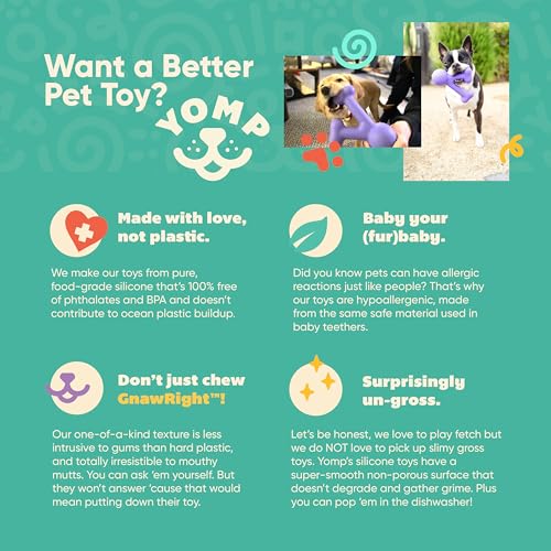Yomp FunnyBone Wish Bone Dog Chew Toy – Interactive Teething Toy for Puppies, Soft, and Medium Chewers – Pet-Safe, Non-Toxic Silicone Chew Bone